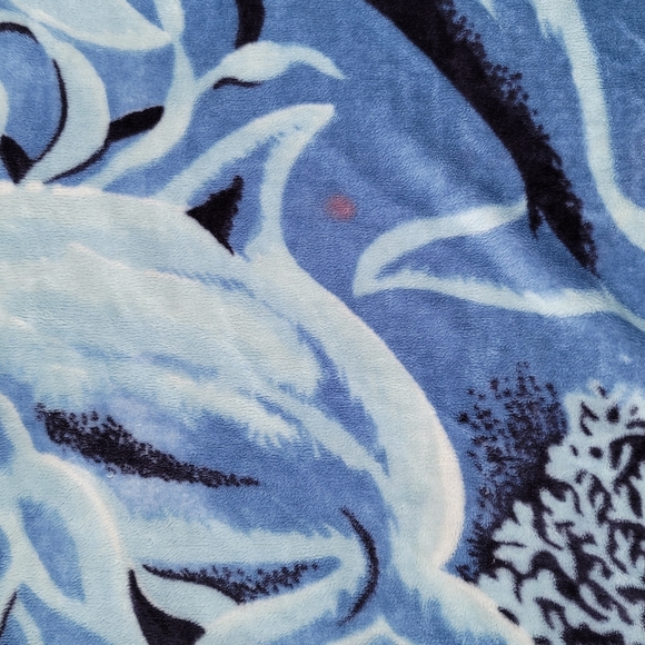 Vtg Deer Dolphins Reversible Blanket - Picture 6 of 6